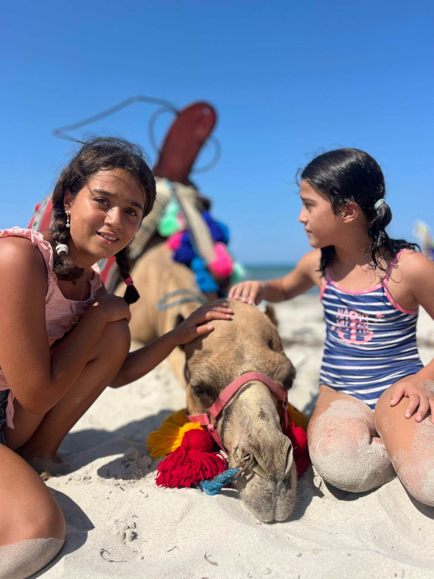 children playing on the beach Flamingo Island Djerba
