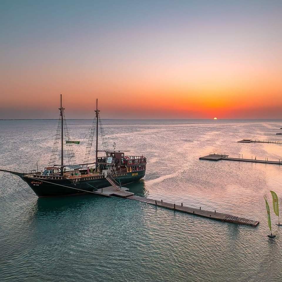 magical sunset pirate boat sea trip Djerba